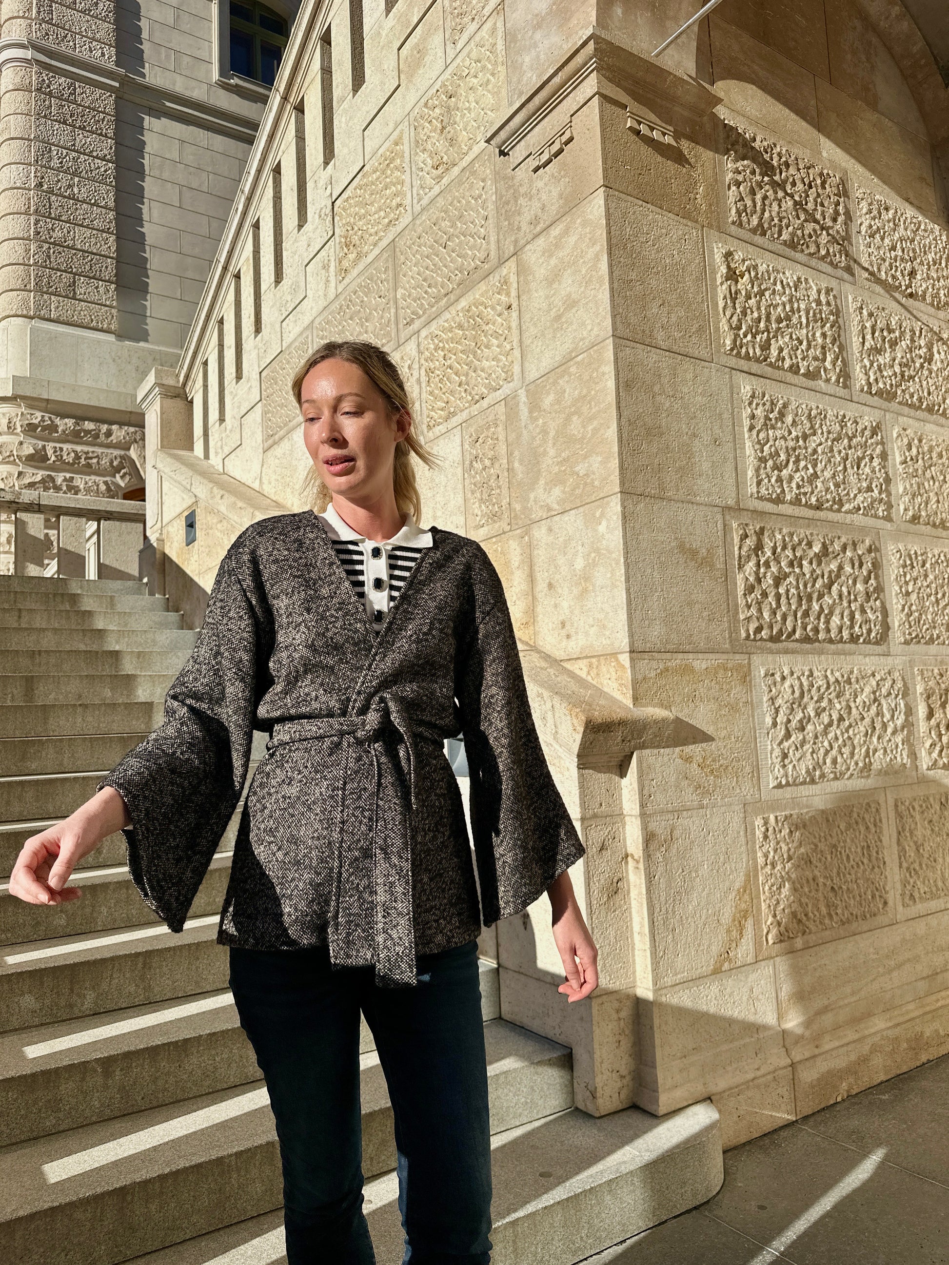 'FUYU' harangujjú gyapjú női kimono