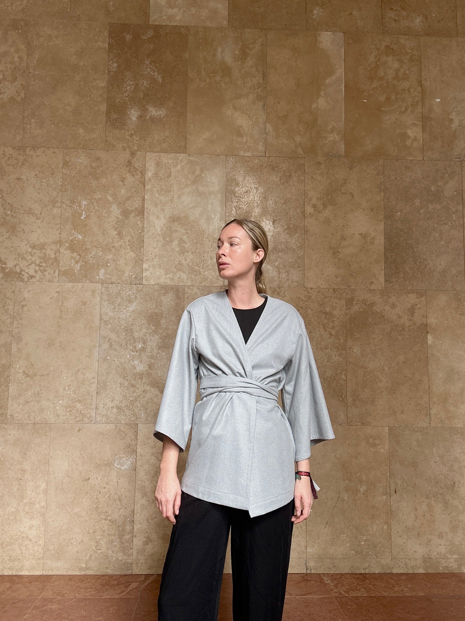 'FUYU' harangujjú gyapjú női kimono
