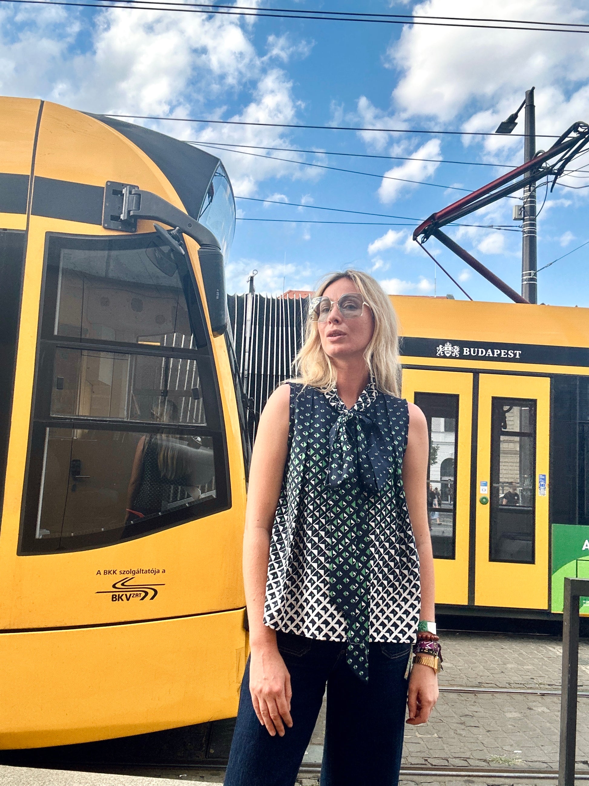 'CAMILLE' elől megkötős pamutvászon blúz