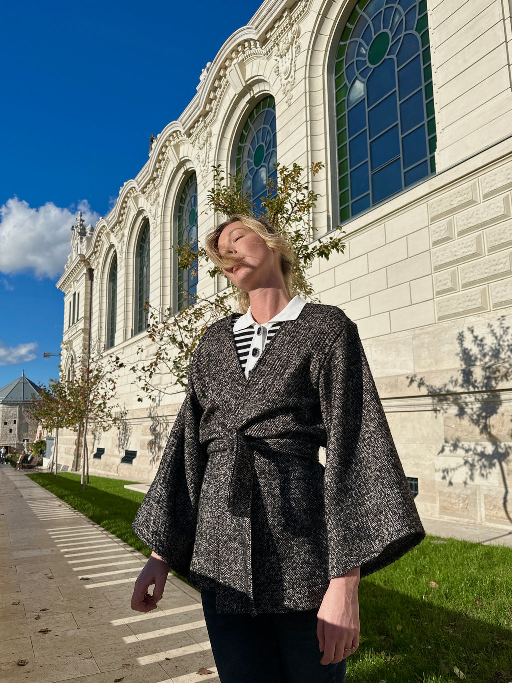 'FUYU'  harangujjú gyapjú női kimono